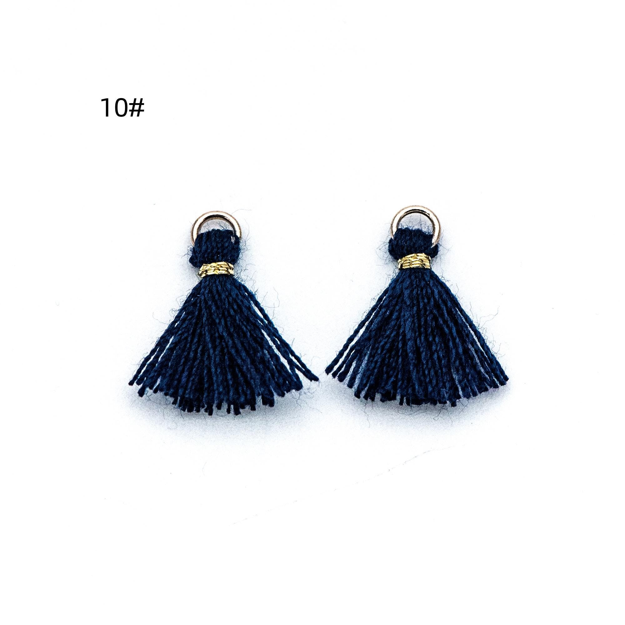 10pcs Cotton Tassel Charm Pendants 14mm, Grey (FB-031-5)